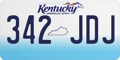KY license plate 342JDJ