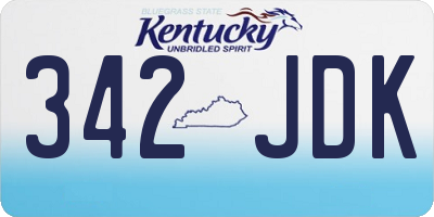 KY license plate 342JDK