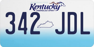 KY license plate 342JDL