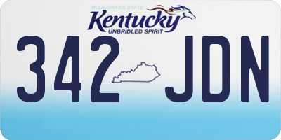 KY license plate 342JDN