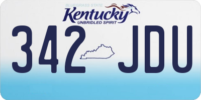 KY license plate 342JDU