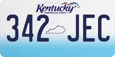 KY license plate 342JEC