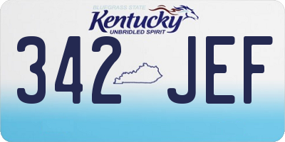 KY license plate 342JEF