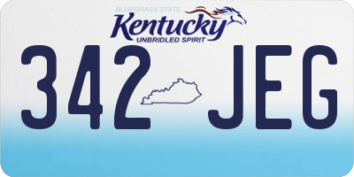 KY license plate 342JEG