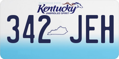 KY license plate 342JEH