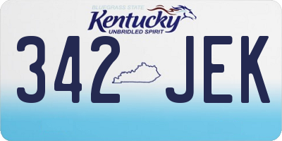 KY license plate 342JEK