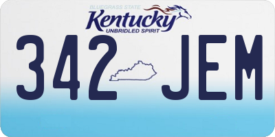 KY license plate 342JEM