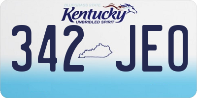 KY license plate 342JEO