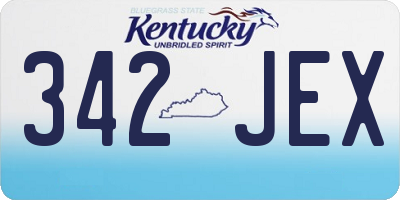 KY license plate 342JEX