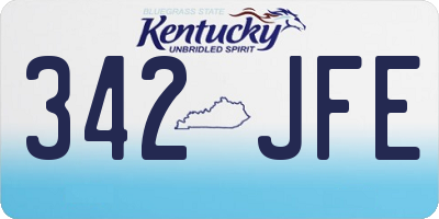 KY license plate 342JFE