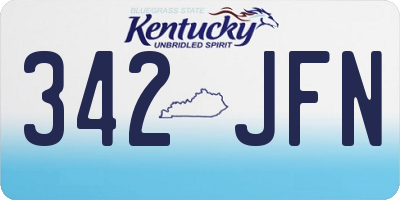 KY license plate 342JFN