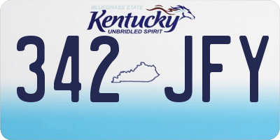 KY license plate 342JFY