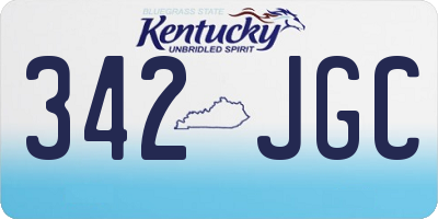 KY license plate 342JGC