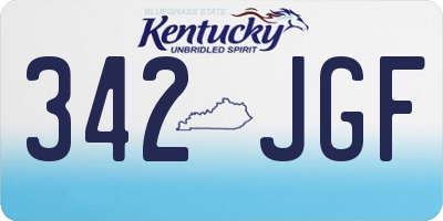 KY license plate 342JGF