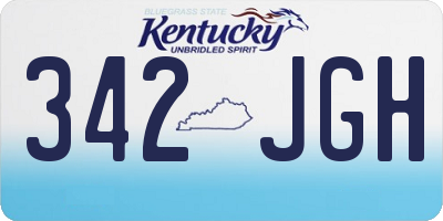 KY license plate 342JGH