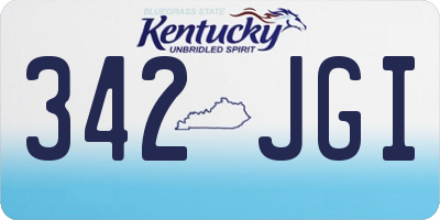 KY license plate 342JGI