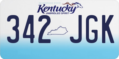 KY license plate 342JGK