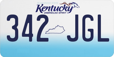 KY license plate 342JGL