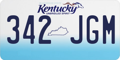 KY license plate 342JGM