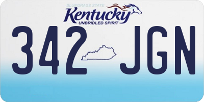 KY license plate 342JGN