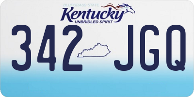 KY license plate 342JGQ