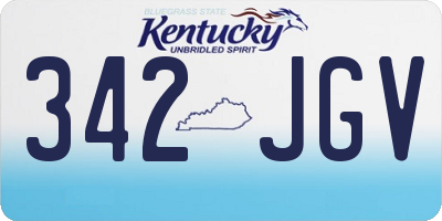 KY license plate 342JGV