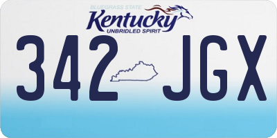 KY license plate 342JGX