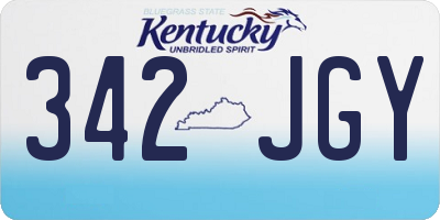 KY license plate 342JGY