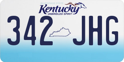 KY license plate 342JHG