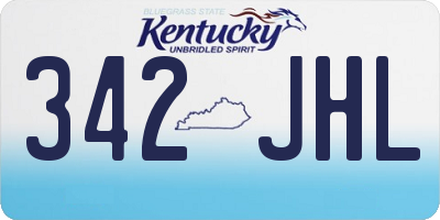 KY license plate 342JHL