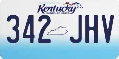 KY license plate 342JHV
