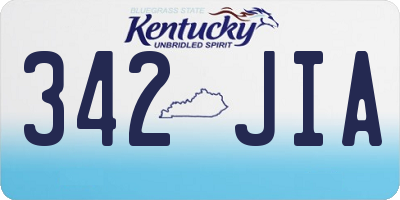 KY license plate 342JIA