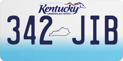 KY license plate 342JIB