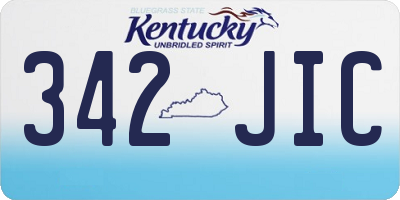 KY license plate 342JIC