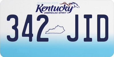 KY license plate 342JID