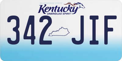 KY license plate 342JIF