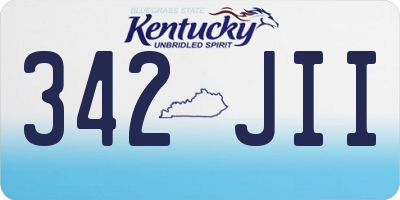 KY license plate 342JII