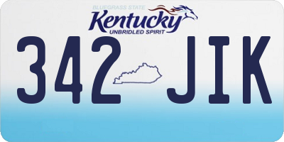 KY license plate 342JIK