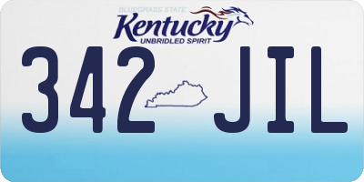 KY license plate 342JIL