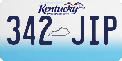 KY license plate 342JIP