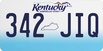KY license plate 342JIQ