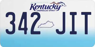 KY license plate 342JIT