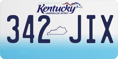 KY license plate 342JIX