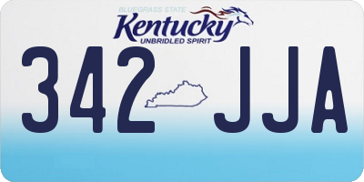 KY license plate 342JJA