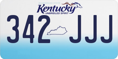 KY license plate 342JJJ