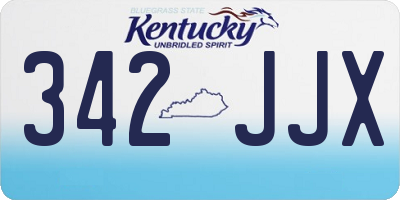 KY license plate 342JJX