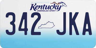 KY license plate 342JKA