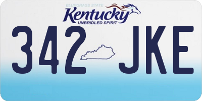 KY license plate 342JKE