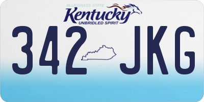 KY license plate 342JKG