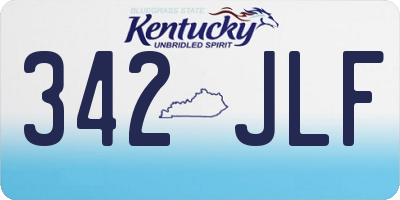 KY license plate 342JLF
